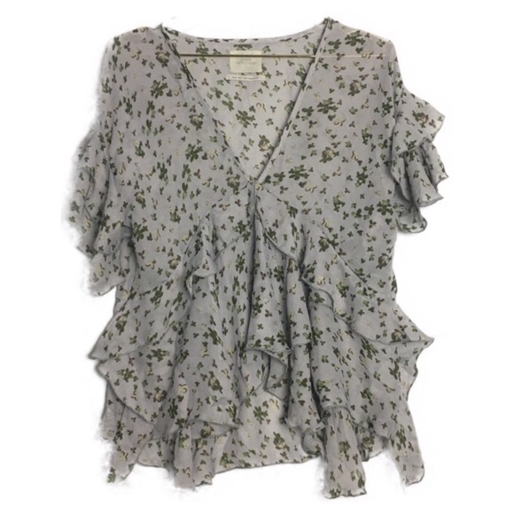Urban Outfitters Tops - Urban Outfitters Floral Ruffle Blouse.